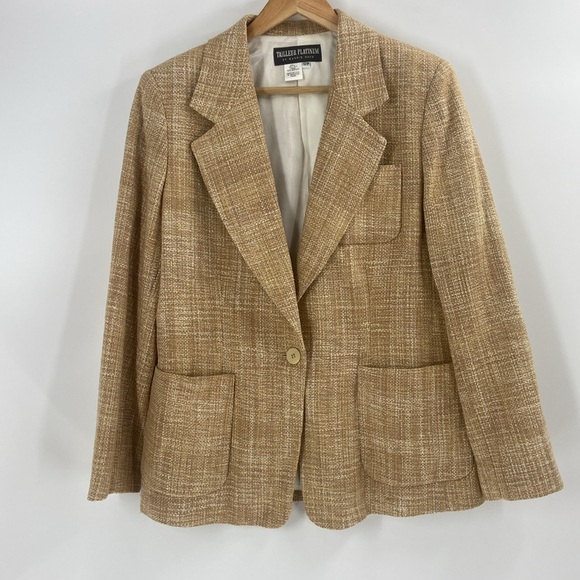 Tailleur Platinum blazer jacket shades of tan beige classic - Picture 1 of 15